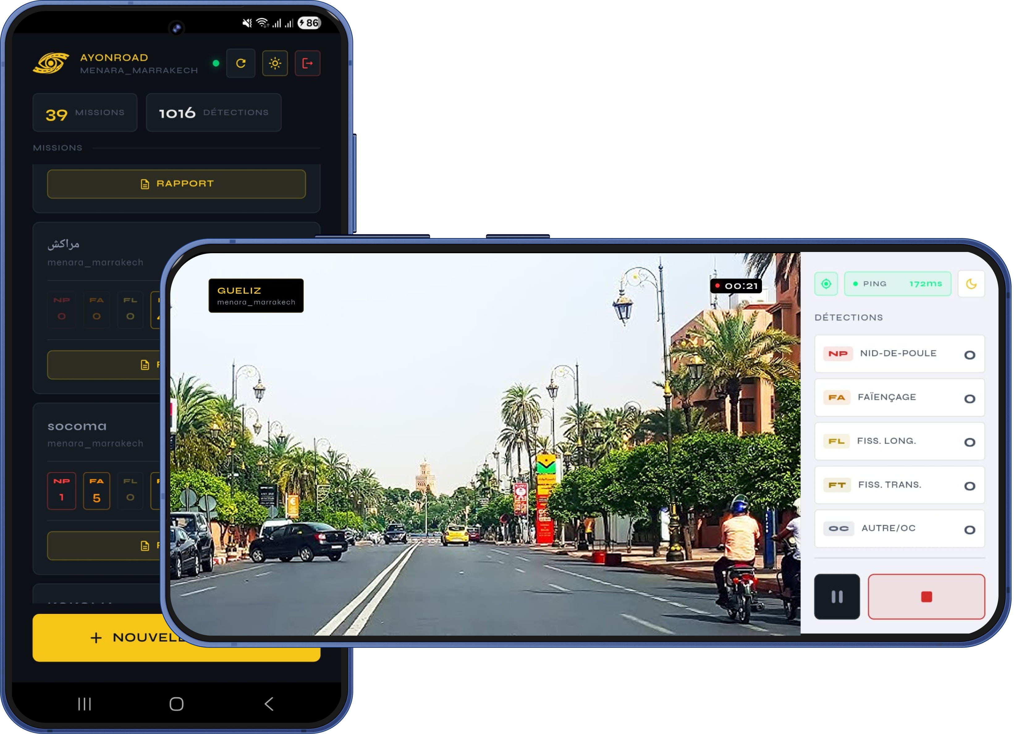 Real-time road detection interface
